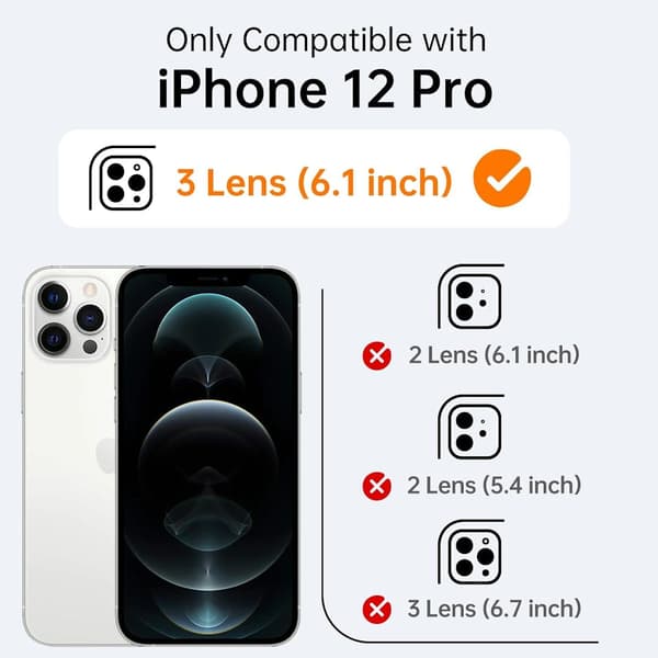 iPhone 12 Pro mattamusta kotelo - Kameran lisäsuojaus