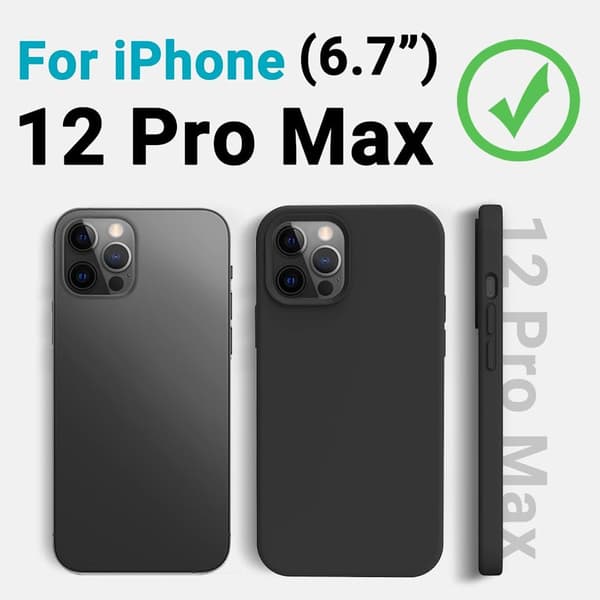 iPhone 12 Pro Max Mat Sort Cover - Ekstra Kamerabeskytter