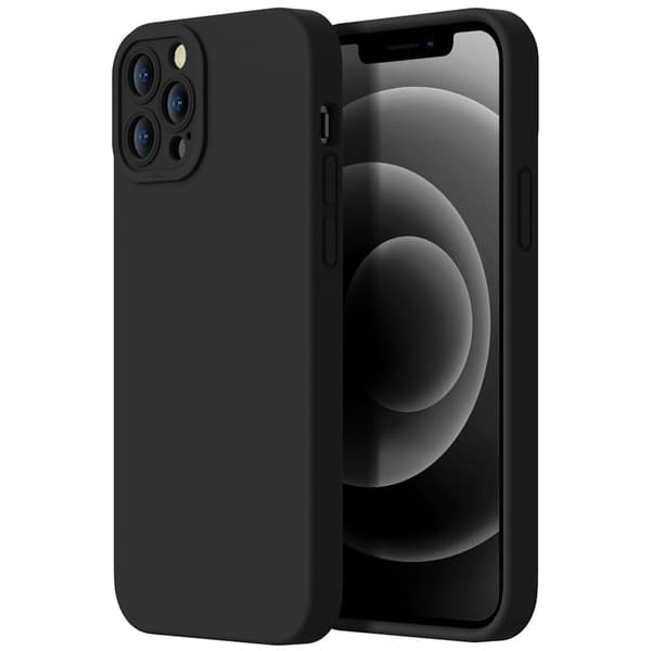 iPhone 12 Pro Max Mat Sort Cover - Ekstra Kamerabeskytter