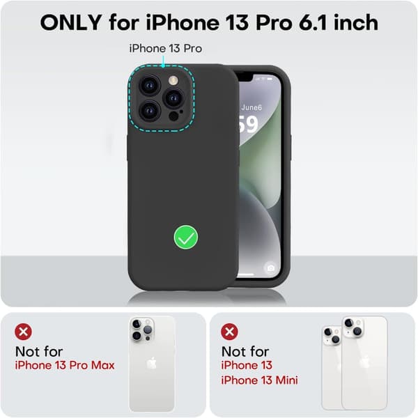 iPhone 13 Pro Mat Sort Cover - Ekstra Kamerabeskytter