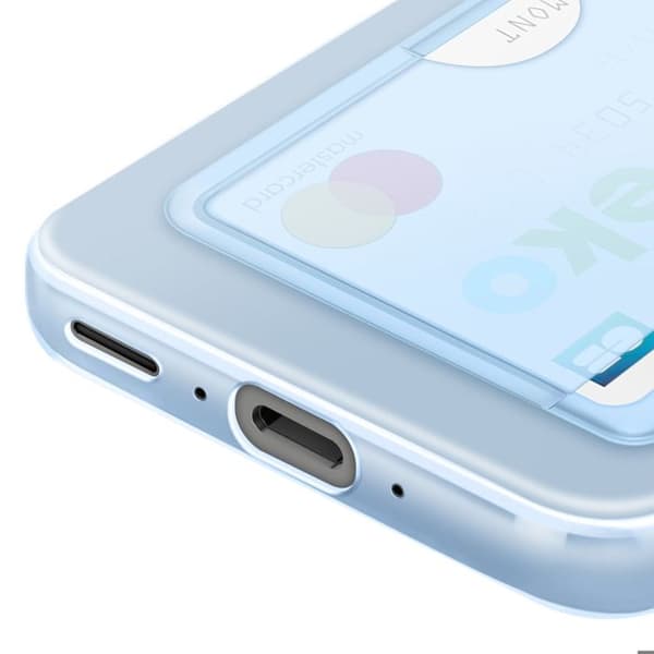 Coque för Samsung A36 Kortfodral Silikon Soft touch Original Samsung Ljusblå