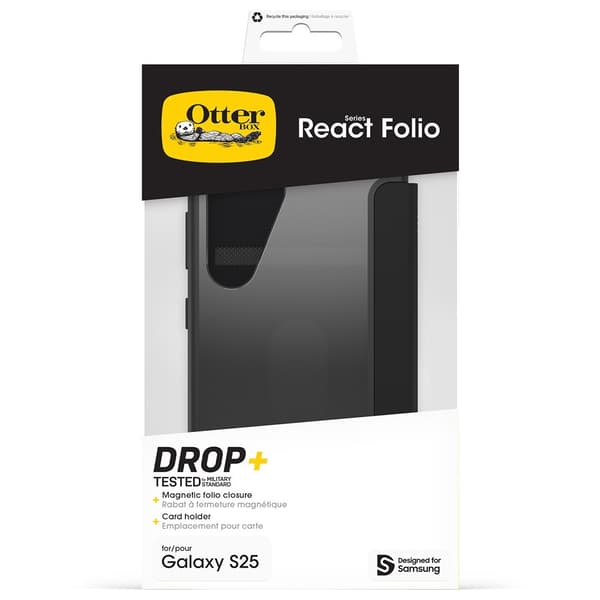 Otterbox Samsung Galaxy S25 Etui React Folio Black Crystal