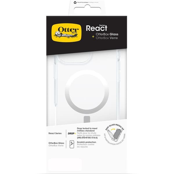 Otterbox iPhone 16 Pro Max Deksel Skjermbeskytter React MagSafe + Glass