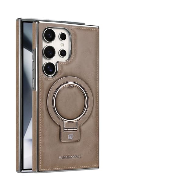 Premium Samsung Galaxy S25 Plus Skal med Stativ - Brungrå