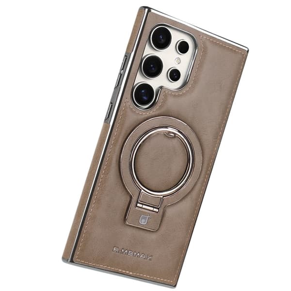 Premium Samsung Galaxy S25 Plus Skal med Stativ - Brungrå