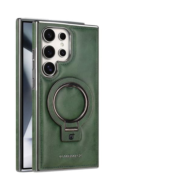 Premium Samsung Galaxy S25 Ultra Skal med Stativ - Mörkgrön