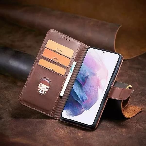 Samsung Galaxy S25 Ultra Fodral med Kortfack - Brun