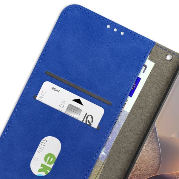 Housse Folio för Motorola Edge 60 Fusion och Edge 60 Stöd Video Blå Natt
