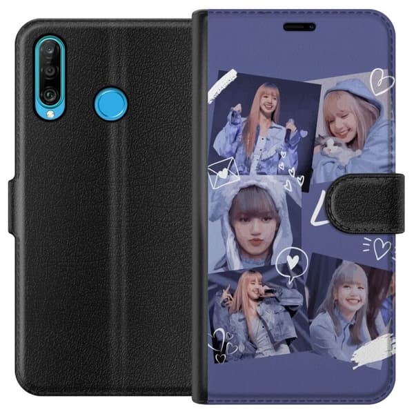 Huawei P30 lite Tegnebogsetui Lisa Blackpink – Aesthetic K-pop Queen