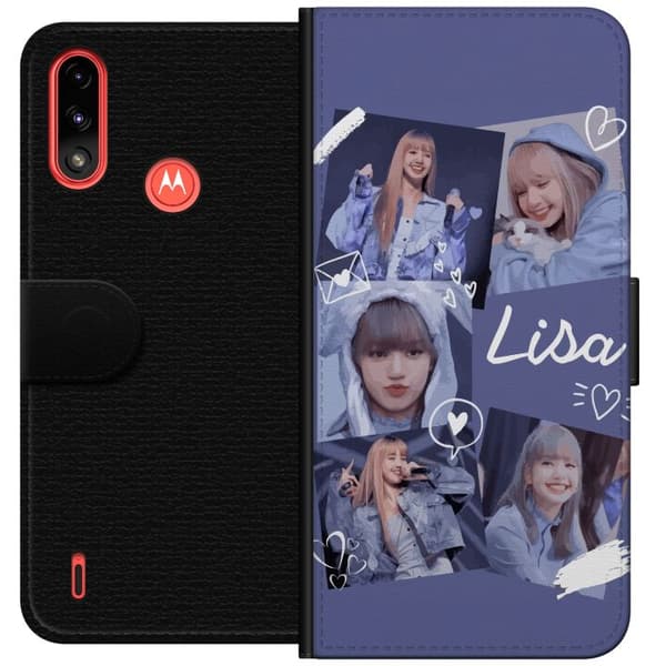Motorola Moto E7 Power Plånboksfodral Lisa Blackpink – Aesthetic K-pop Queen