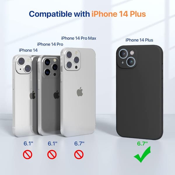 iPhone 14 Plus mattamusta kotelo - Kameran lisäsuojaus