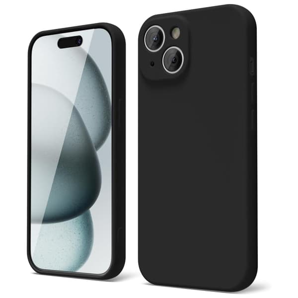 iPhone 15 Mat Sort Cover - Ekstra kamerabeskyttelse