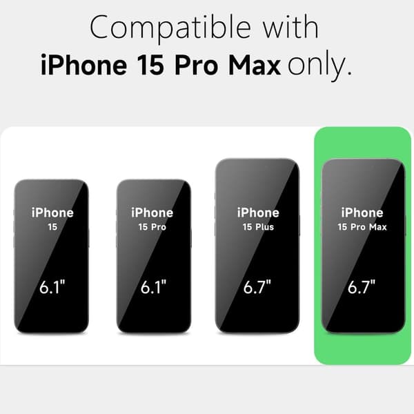 iPhone 15 Pro Max Matt Svart Skal - Extra Kamera Skydd