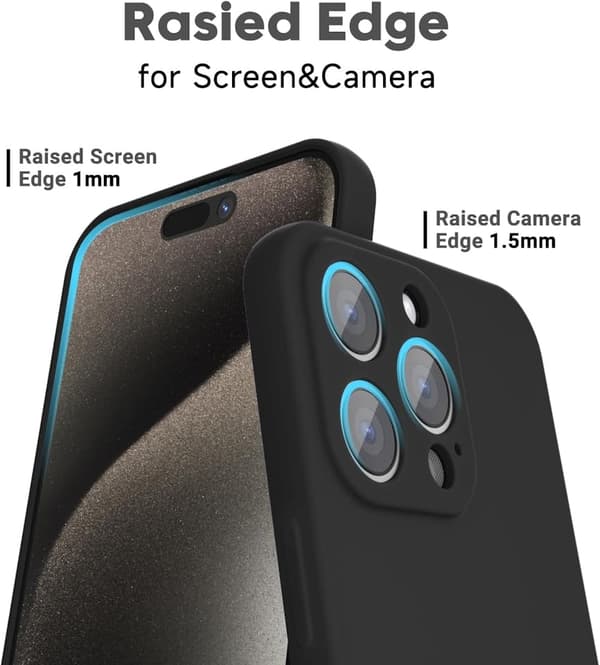 iPhone 15 Pro Max Matt Svart Skal - Extra Kamera Skydd