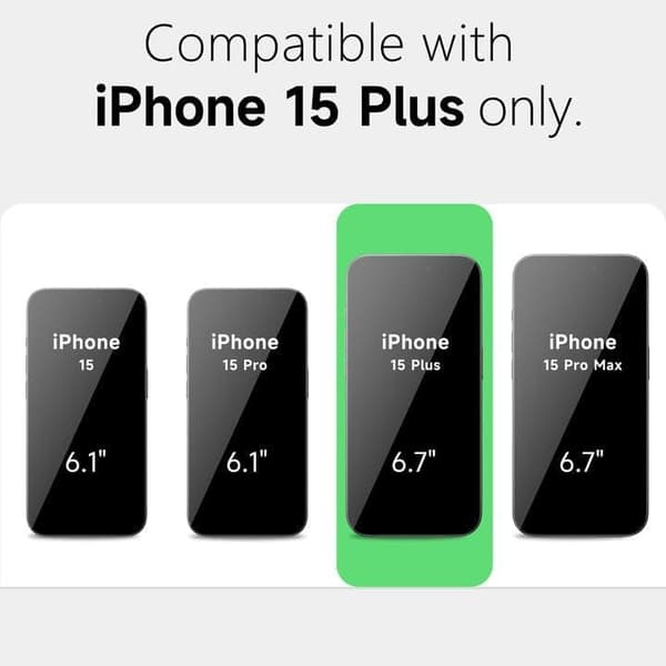 iPhone 15 Plus Mat Sort Cover - Ekstra kamerabeskyttelse