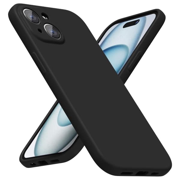iPhone 15 Plus Mat Sort Cover - Ekstra kamerabeskyttelse