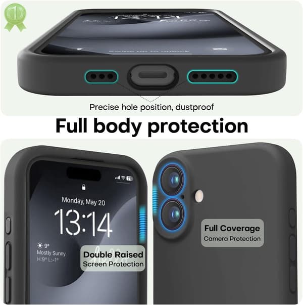 iPhone 16 mattamusta kotelo - Kameran lisäsuojaus