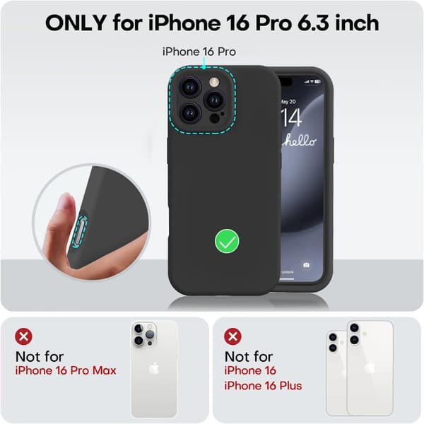 iPhone 16 Pro Mat Sort Cover - Ekstra kamerabeskyttelse