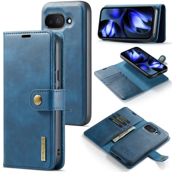 DG MING Google Pixel 9a 2-i-1 Magnet Plånboksfodral - Blå