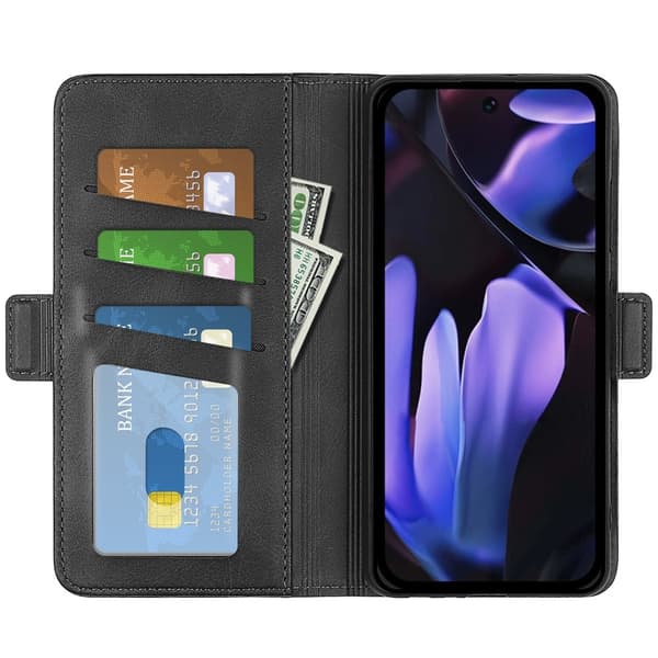 SKALO Google Pixel 9a Premium ID Lompakkokotelo - Musta