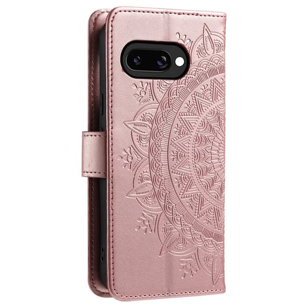 SKALO Google Pixel 9a Mandala Flip Cover - Rosa guld