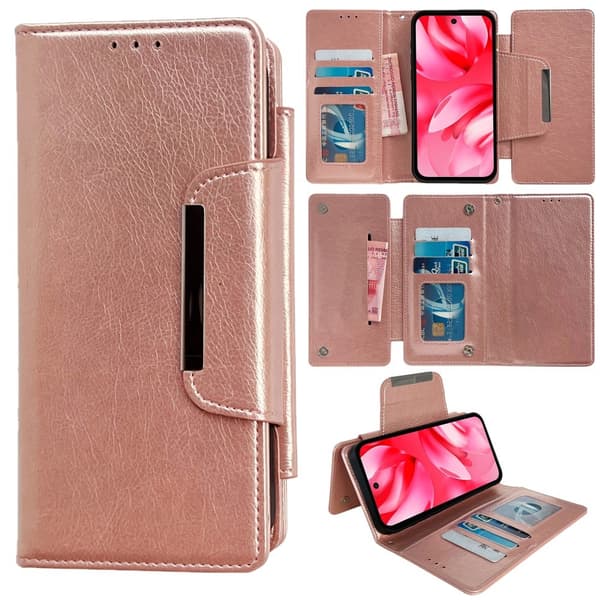 SKALO Google Pixel 9a 2-in-1 Magnetiskt Avtagbart Plånboksfodral - Roséguld