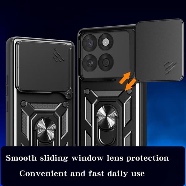SKALO Motorola Edge 60 Armor Metallinen rengas -kamerasuojus Suojakuori - Musta