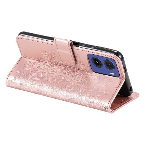 SKALO Motorola Moto G05 Mandala Plånboksfodral - Roséguld