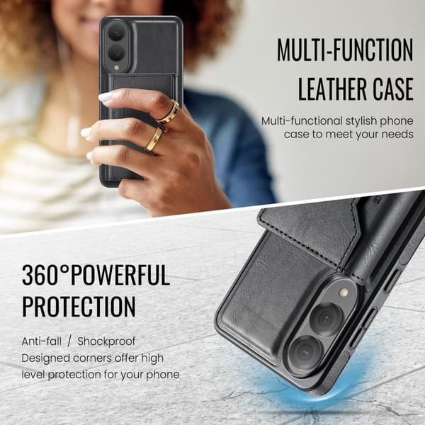 SKALO Samsung S25 Edge MAGKING K2 PU-Læder Cover Magnetisk Pung - Sort