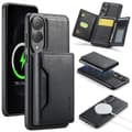 Miniatyrbillede 1 af 11: SKALO Samsung S25 Edge MAGKING K2 PU-Læder Cover Magnetisk Pung - Sort