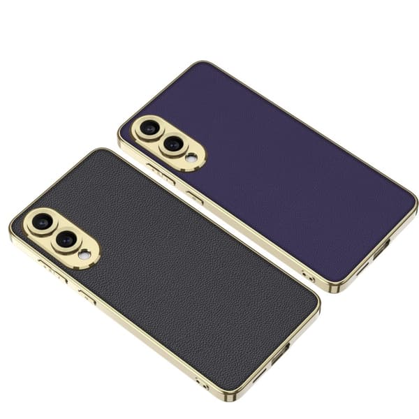 SKALO Samsung S25 Edge GKK Carbon Fiber Guldkant Skal - Svart