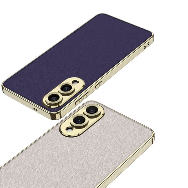 SKALO Samsung S25 Edge GKK Carbon Fiber Guldkant Skal - Svart