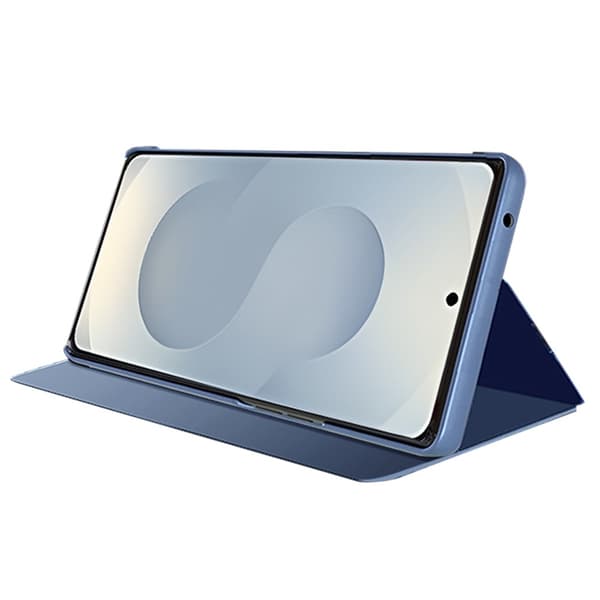 SKALO Samsung S25 Edge Clear View Flip Cover - Blå