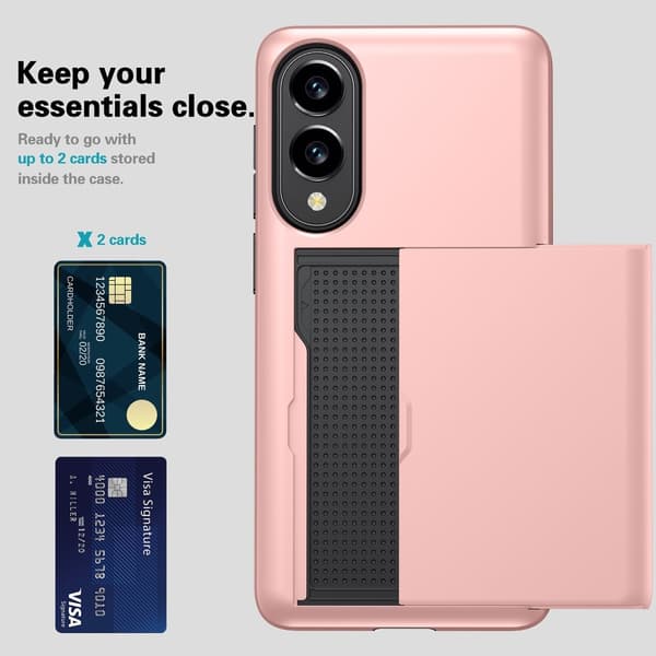 SKALO Samsung S25 Edge Armor Kortholder Cover - Sort