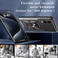 Miniatyrbillede 4 af 10: SKALO Samsung S25 Edge Armor Metallring Kameraslider Cover - Sort