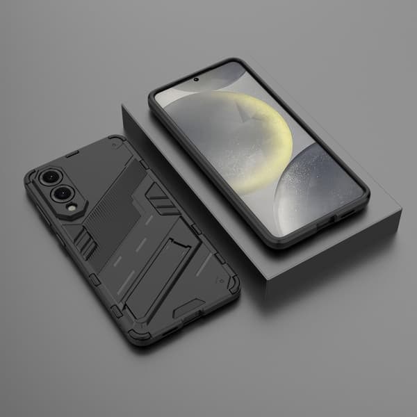 SKALO Samsung S25 Edge Armor Hybrid Punk Cover - Sort