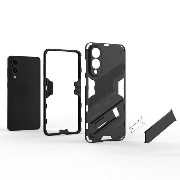 SKALO Samsung S25 Edge Armor Hybrid Punk Cover - Sort