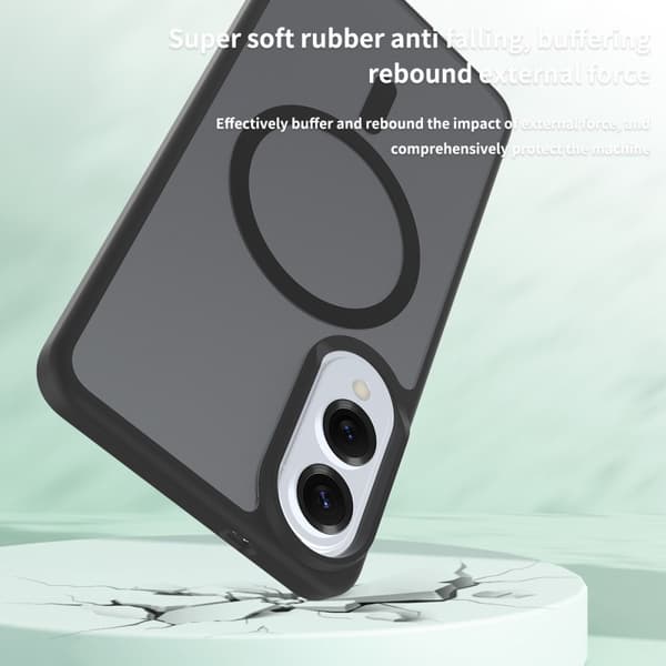 SKALO Samsung S25 Edge Skin-touch Hybrid Suojakuori - Musta