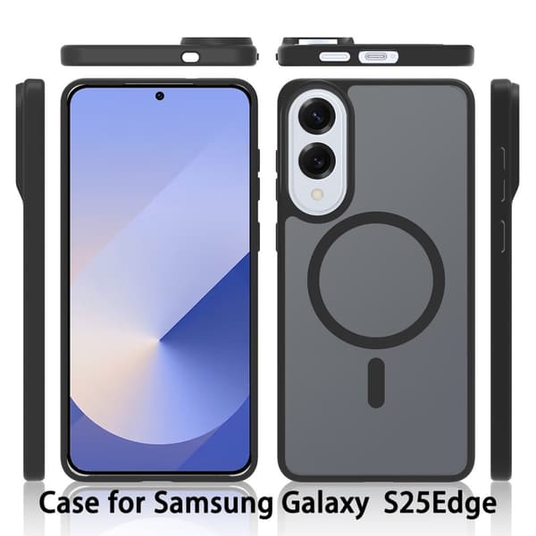 SKALO Samsung S25 Edge Skin-touch Hybrid Suojakuori - Musta