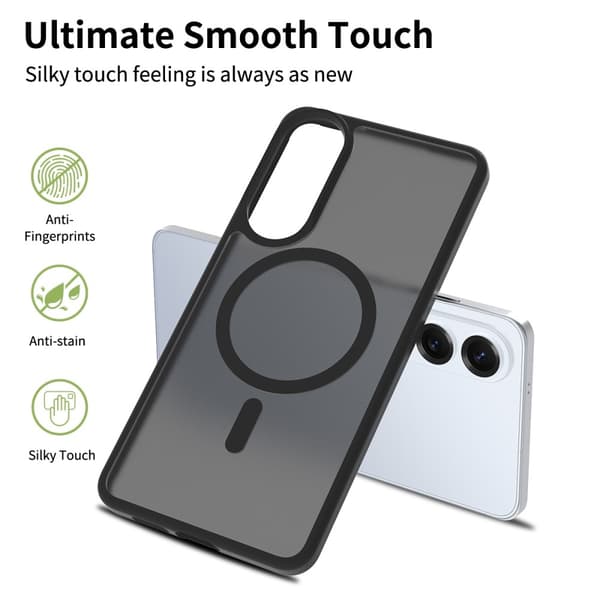 SKALO Samsung S25 Edge Skin-touch Hybrid Suojakuori - Musta