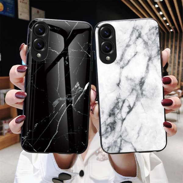 SKALO Samsung S25 Edge Marmori Karkaistu Lasi TPU Suojakuori - #4
