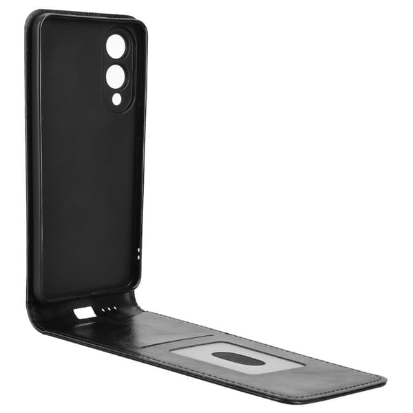 SKALO Samsung S25 Edge Pysty PU-nahka Suojakuori - Musta