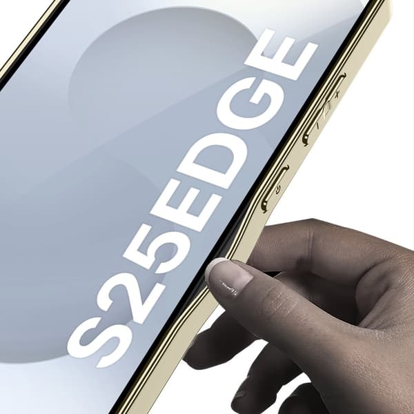 SKALO Samsung S25 Edge GKK PU-Læder Guldkant Cover - Sort