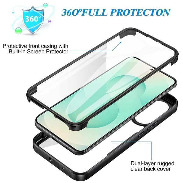 SKALO Samsung S25 Edge 360 TPU Cover - Sort