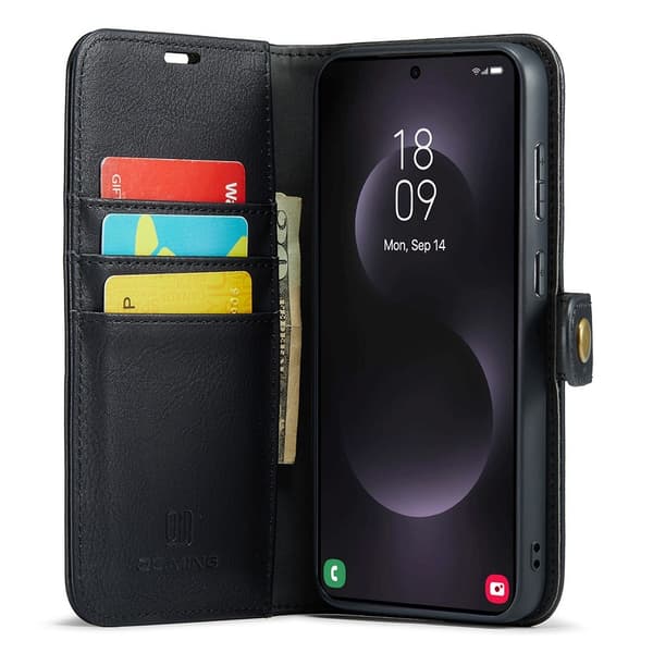 DG MING Samsung S25 Edge 2-i-1 Magnet Flip Cover - Sort
