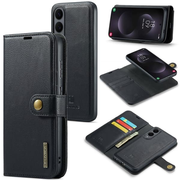 DG MING Samsung S25 Edge 2-i-1 Magnet Flip Cover - Sort