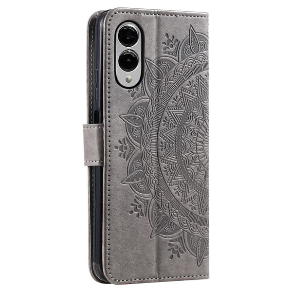SKALO Samsung S25 Edge Mandala Flip Cover - Grå