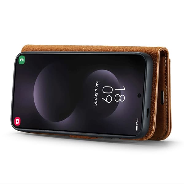 DG MING Samsung S25 Edge 2-i-1 Magnet Plånboksfodral - Brun