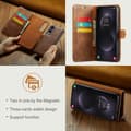 Miniatyrbild 9 av 11: DG MING Samsung S25 Edge 2-i-1 Magnet Plånboksfodral - Brun