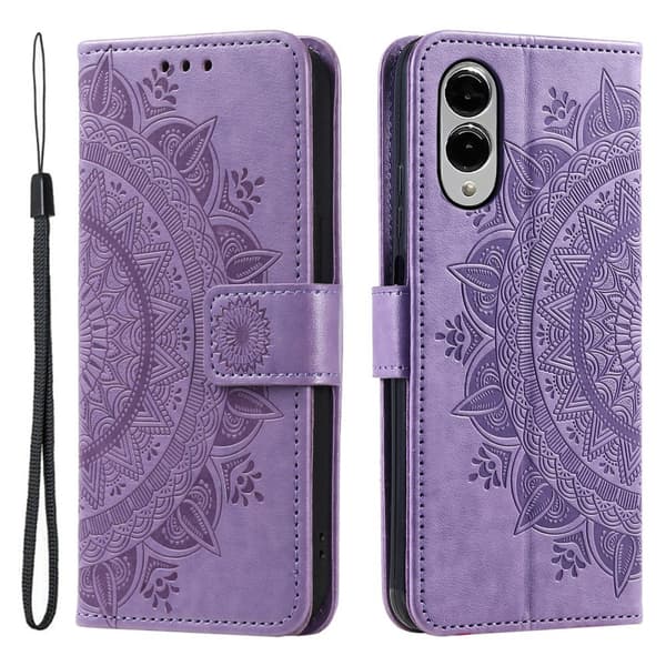 SKALO Samsung S25 Edge Mandala Flip Cover - Lilla